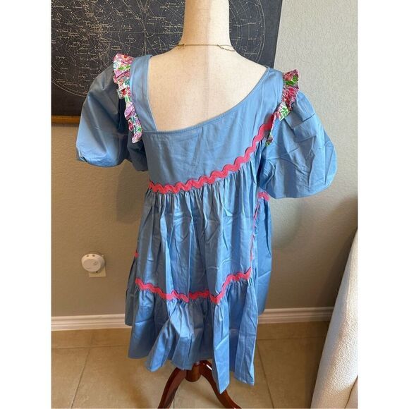 NWT Alden Adair Chandler Roller Skate Mini Ruffle Smocked Dress Women’s Medium - Picture 5 of 12